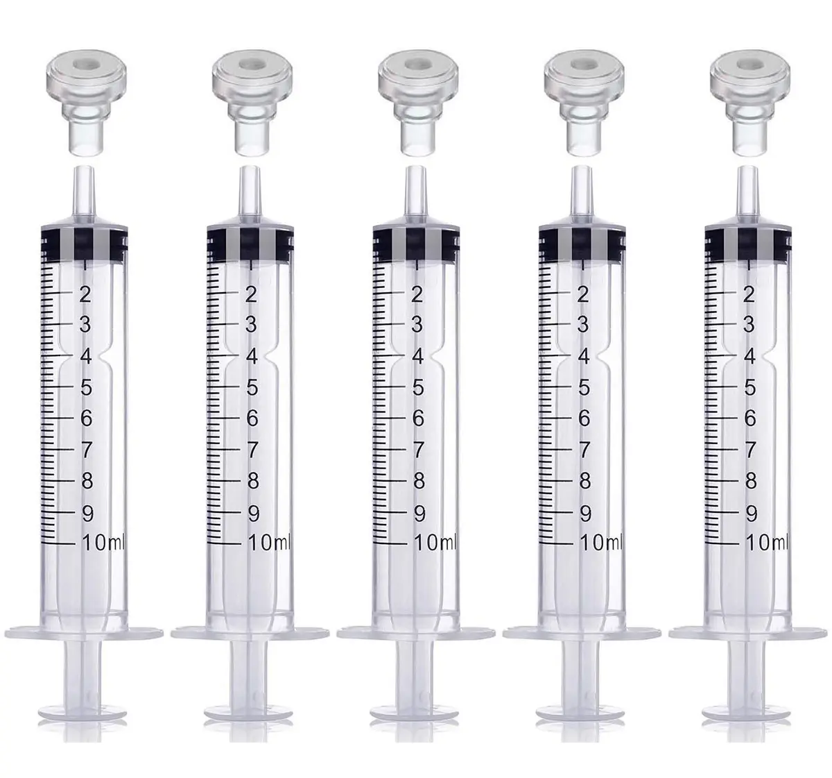 MUB 10ml Plastic Measuring Syringe With Injector Kit, No Needle Perfume Refill Tool | 5 Packs (10ml) - main product image