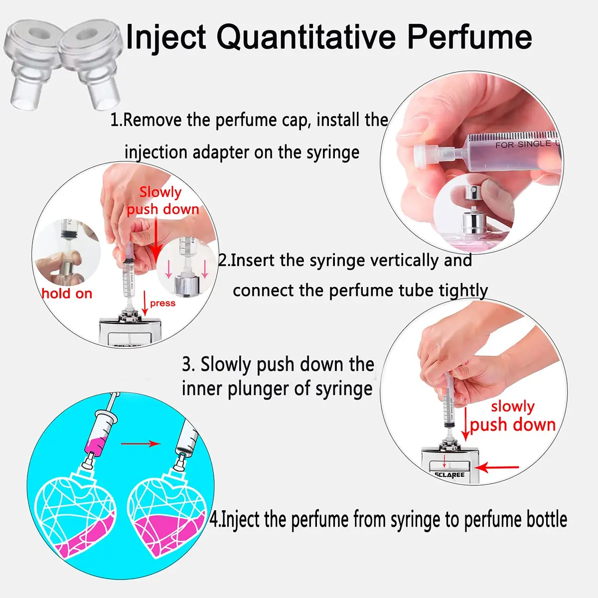 MUB 10ml Plastic Measuring Syringe With Injector Kit, No Needle Perfume Refill Tool | 5 Packs (10ml) - view 5