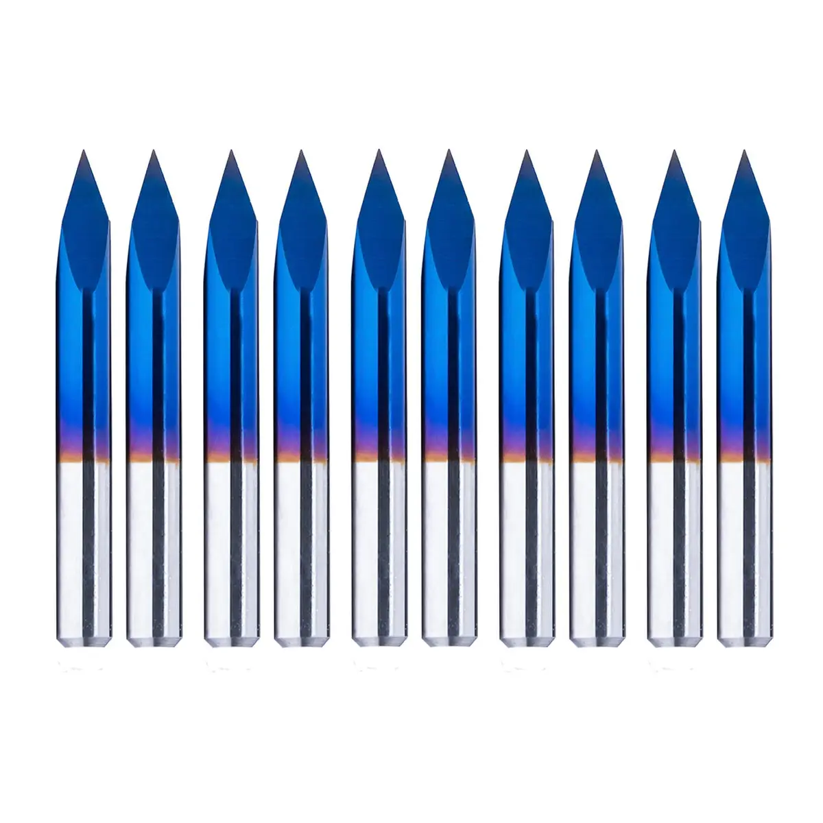 FoxAlien Triangular CNC Router Bits 0.1mm Engraving V-Bits, 30 Degree | Precise Engraving for Wood & Plastic - main product image