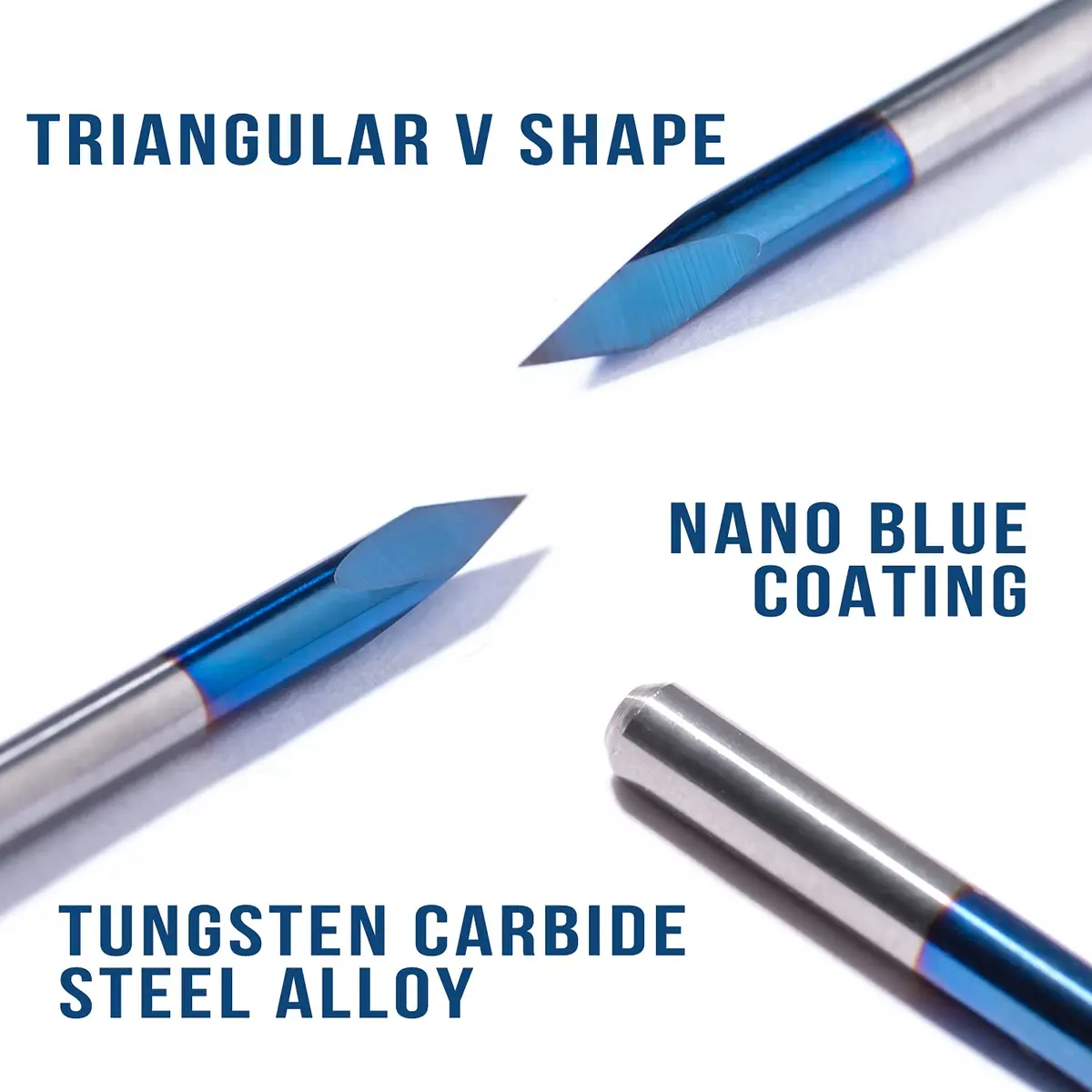 FoxAlien Triangular CNC Router Bits 0.1mm Engraving V-Bits, 30 Degree | Precise Engraving for Wood & Plastic - view 2