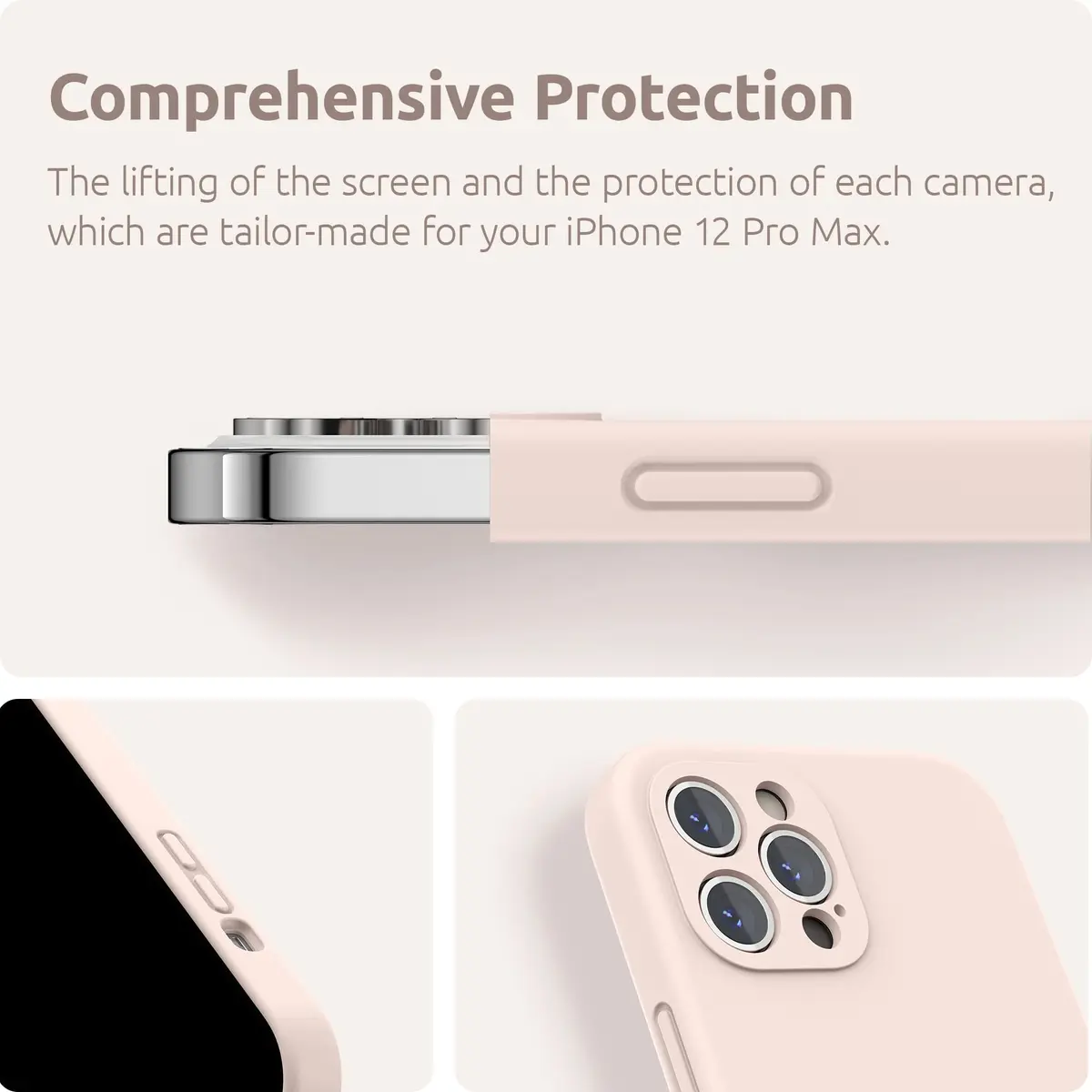 SURPHY Liquid Silicone Case for iPhone 12 Pro Max (6.7 inches) | Camera Protection, Microfiber Lining - view 7