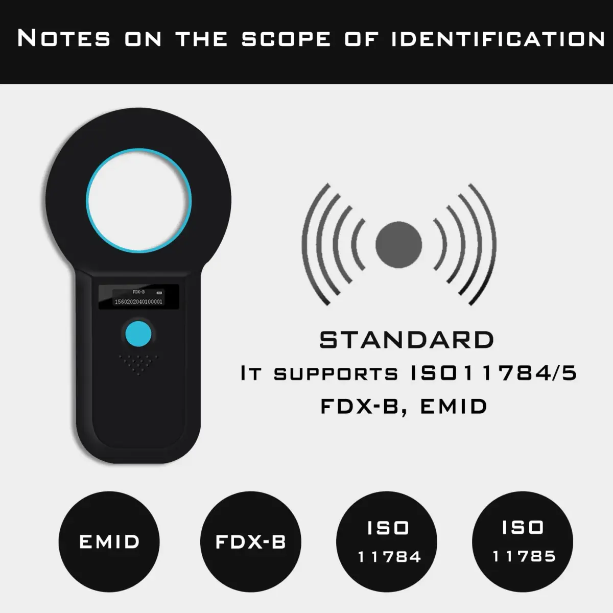 Smoostart Microchip Scanner ISO11784/85 FDX-B/EMID with PC Upload | Blue - view 3