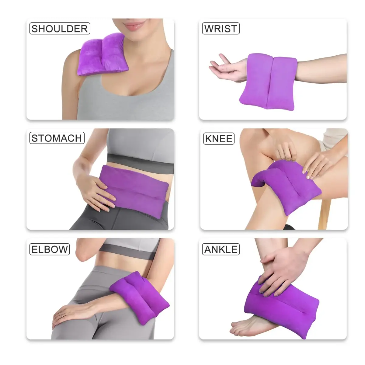 Atsuwell Purple Microwave Heating Pad 170g (6 oz) | Moist Heat for Cramps & Joint Relief - view 3