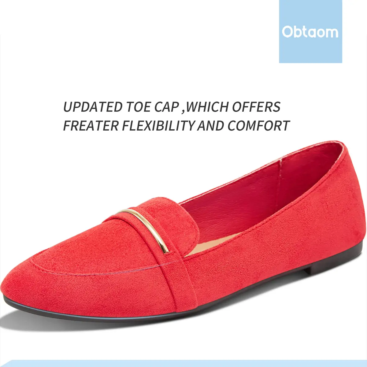 Obtaom Women's Pointy Toe Loafer Flat Faux Suede Shoes | Comfortable Daily Workwear (70-120c) - view 5