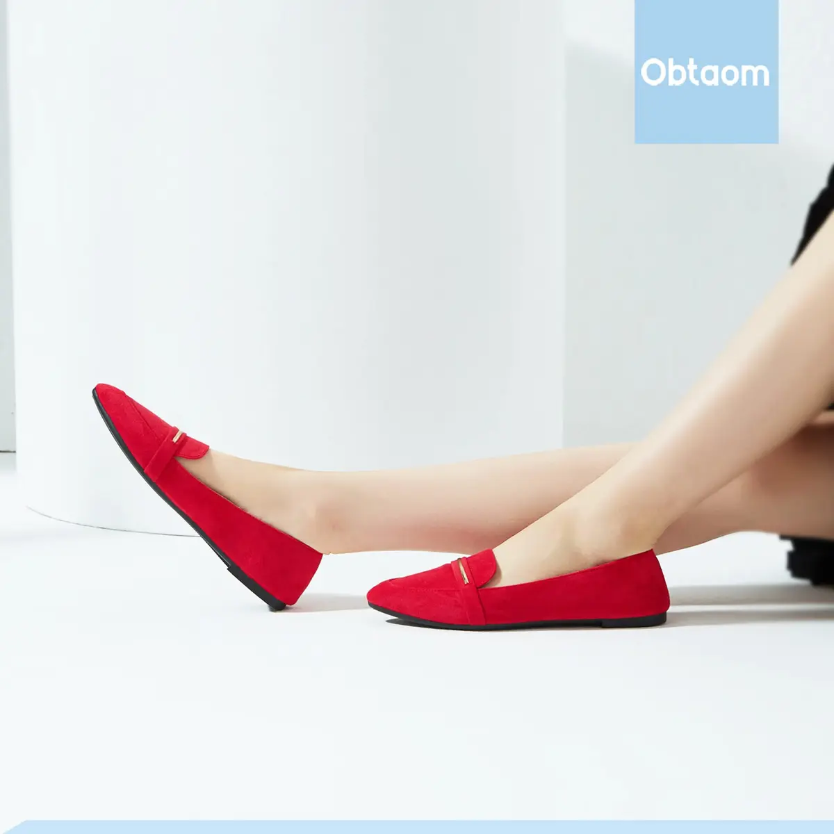 Obtaom Women's Pointy Toe Loafer Flat Faux Suede Shoes | Comfortable Daily Workwear (70-120c) - view 3