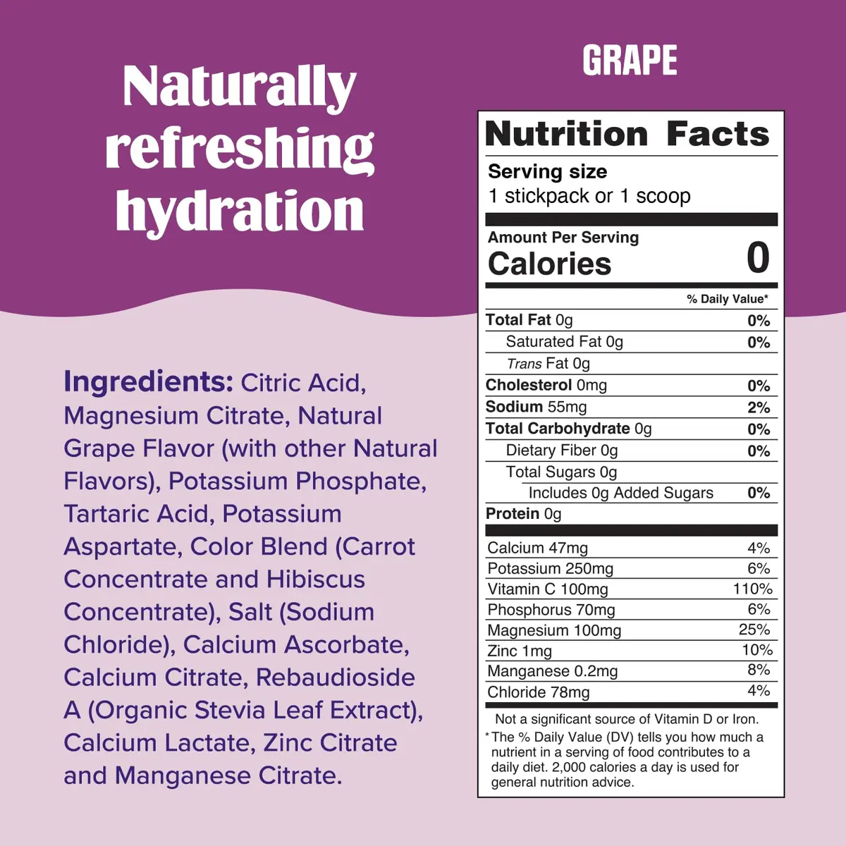 Ultima Replenisher Grape Electrolyte Powder Stickpacks 20 Count (2.4 oz) | Sugar-Free Hydration with 6 Electrolytes - view 3