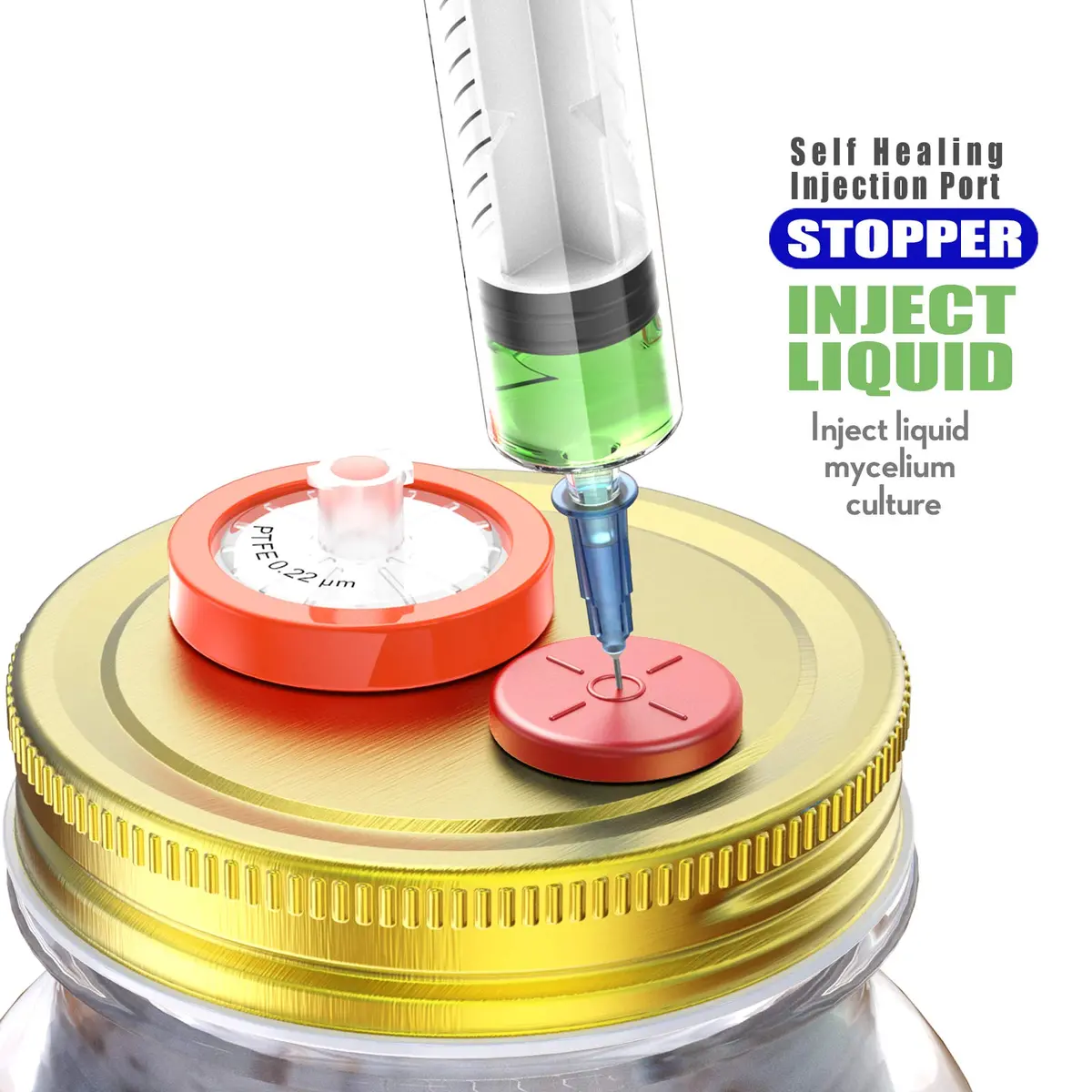 Biomed Solutions 13mm Self Healing Injection Ports Vials Rubber Stoppers 100pcs | Mushroom & Liquid Culture Jar Seal - view 3
