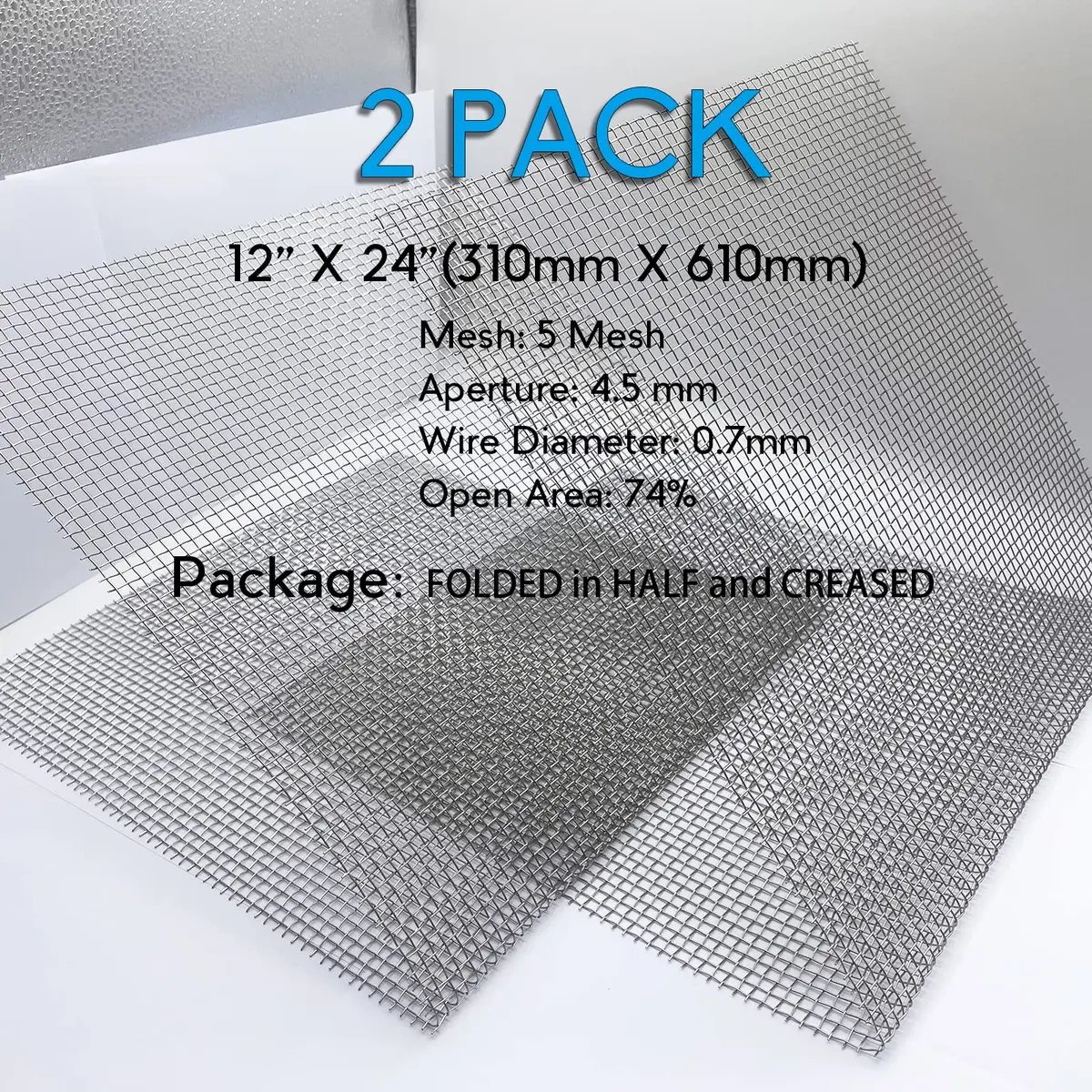 Valchoose 2PACK Wire Mesh 12” x 24” | Sturdy 304 Stainless Steel Mesh for DIY & Industrial Use - view 2