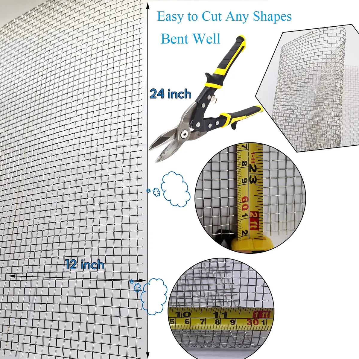 Valchoose 2PACK Wire Mesh 12” x 24” | Sturdy 304 Stainless Steel Mesh for DIY & Industrial Use - view 4