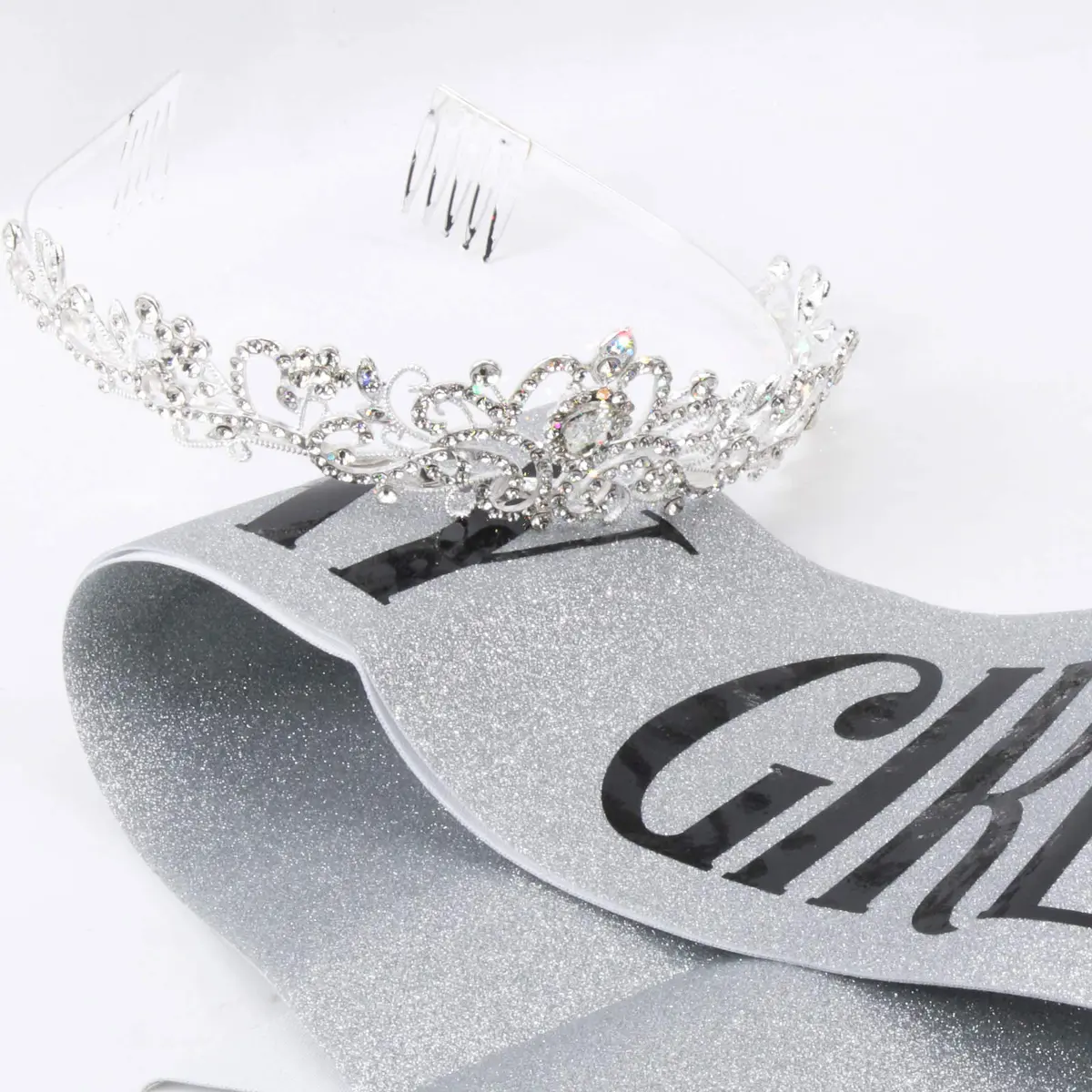 COCIDE Birthday Sash & Tiara Set - Rhinestone Tiara & Sash for Women's Birth Party Decoration Kit | Sparkling Glitter & Adjustable Fit - view 5