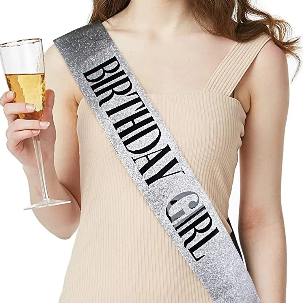 COCIDE Birthday Sash & Tiara Set - Rhinestone Tiara & Sash for Women's Birth Party Decoration Kit | Sparkling Glitter & Adjustable Fit - view 3