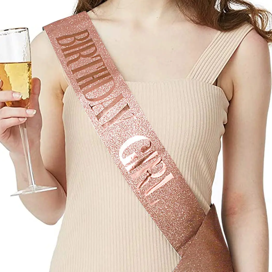 COCIDE Birthday Sash & Tiara Set - Rhinestone Tiara & Silver Glitter Sash | Women's Birth Party Decoration Kit - view 3