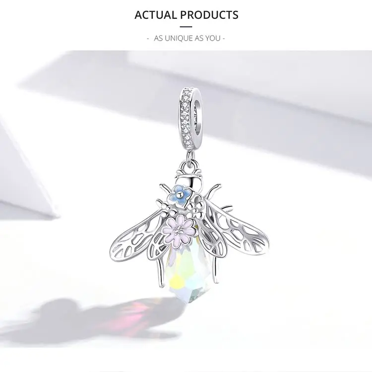 MEETCCY 925 Sterling Silver Bee Charm 28mm (0.92in) | Genuine Antique Finish for Pandora Bracelets - view 10