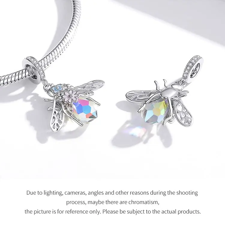 MEETCCY 925 Sterling Silver Bee Charm 28mm (0.92in) | Genuine Antique Finish for Pandora Bracelets - view 13