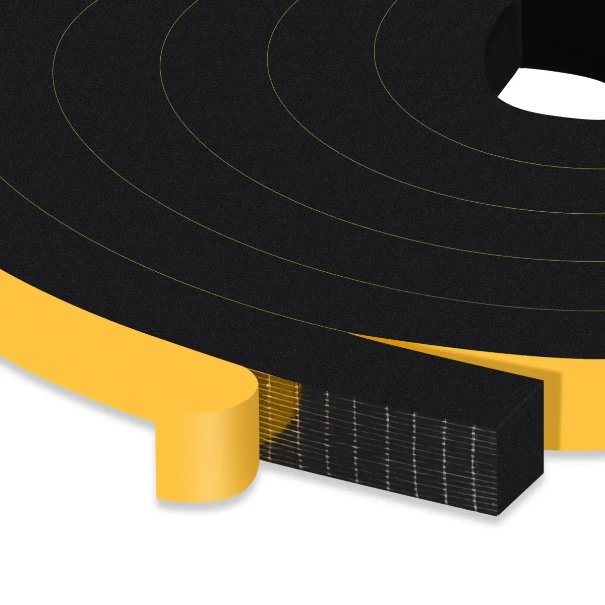 Trisiki Black High Density Weather Stripping 38mm (1.5In) x 20.3cm (8In) x 13Ft Roll | Seals Gaps & Saves Energy - main product image