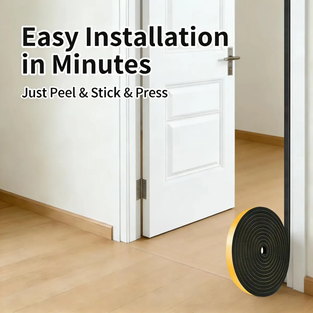 Trisiki High Density Foam Weather Stripping Seal Strip 12.7mm x 6.35mm x 7.9m (1/2 In x 1/4 In x 26Ft) | Energy Saving Door Seal - view 2