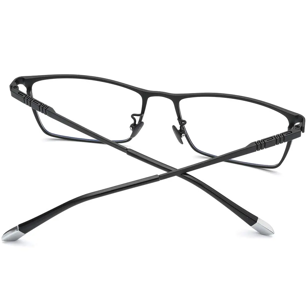 FONEX Titanium Square Eyeglasses F85641 Black | Ultralight Pure Titanium Full Rim Frame 150mm (5.8in) - view 6