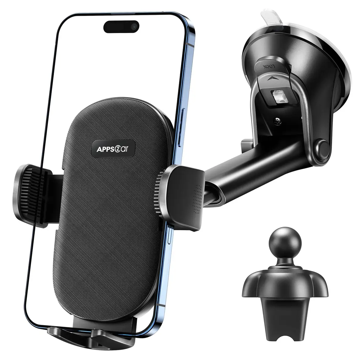 APPS2Car Car Phone Holder Mount, Strong Suction Dashboard & Windshield, Fits 4-7 Inch Phones, 360° Rotation, One-Touch Release, Ideal for Delivery & Uber - view 9