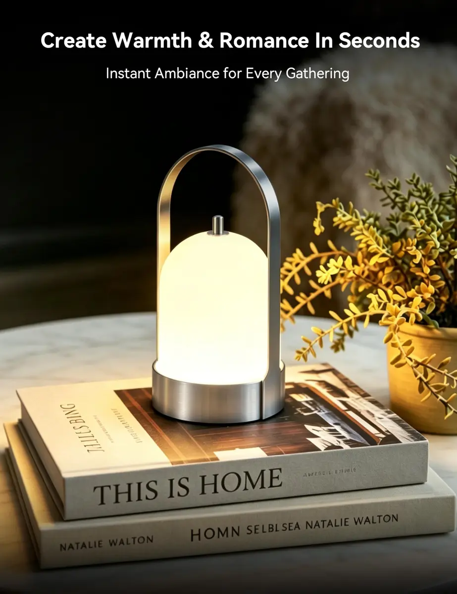 Tubicen Portable Table Lamp Rechargeable Outdoor Lantern with Handle | Waterproof, Dimmable, 4000mAh Battery - view 8