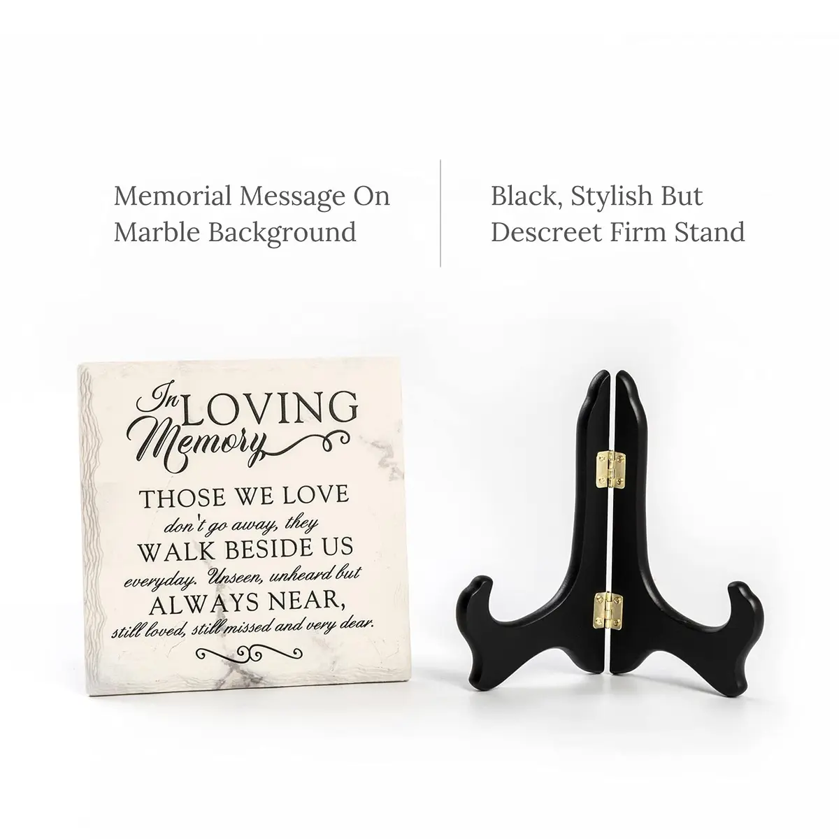 LukieJac Sympathy Gifts for Loss of Loved One In Memory of Mother Father Plaque with Wooden Stand | Bereavement & Condolences Sign - view 2