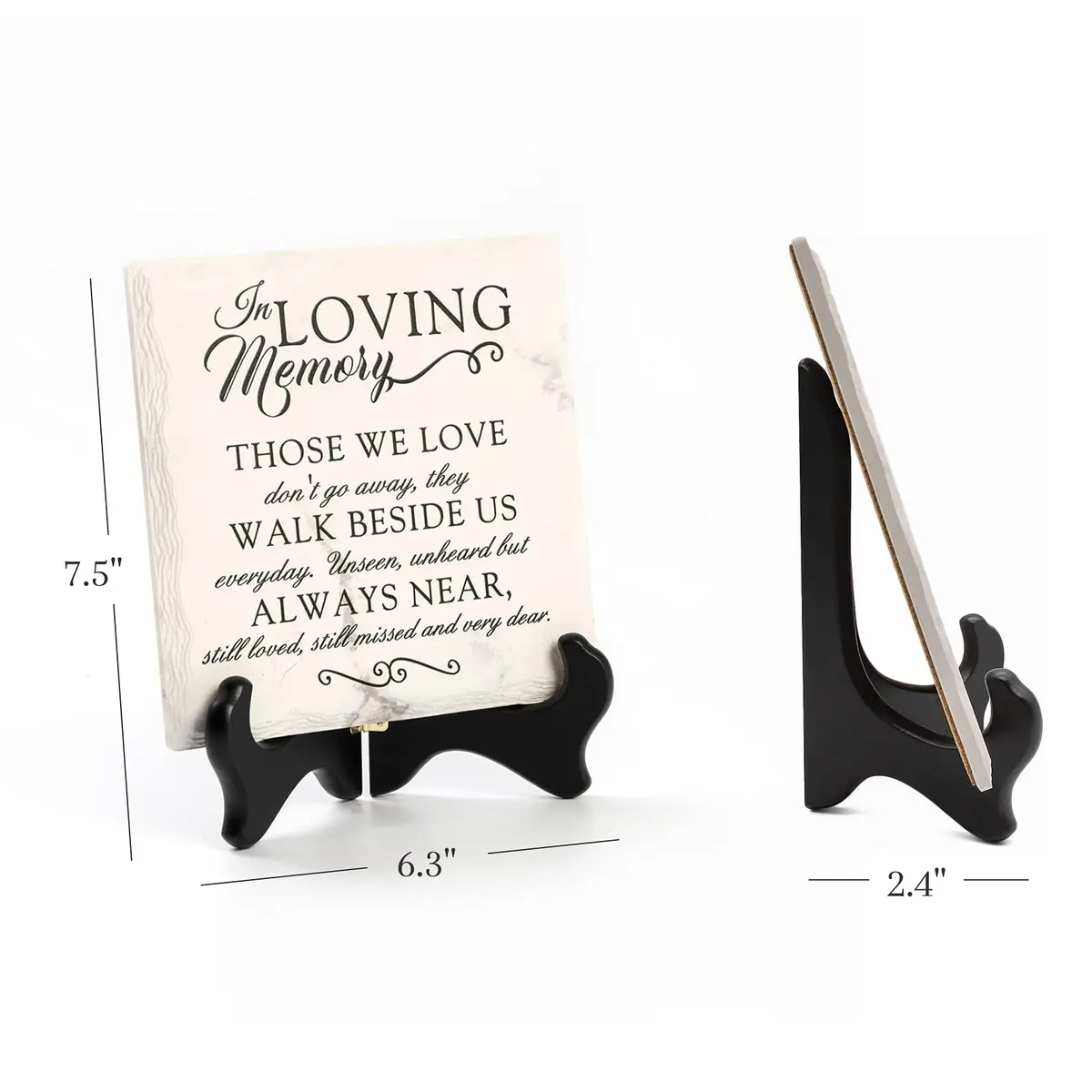 LukieJac Sympathy Gifts for Loss of Loved One In Memory of Mother Father Plaque with Wooden Stand | Bereavement & Condolences Sign - view 4