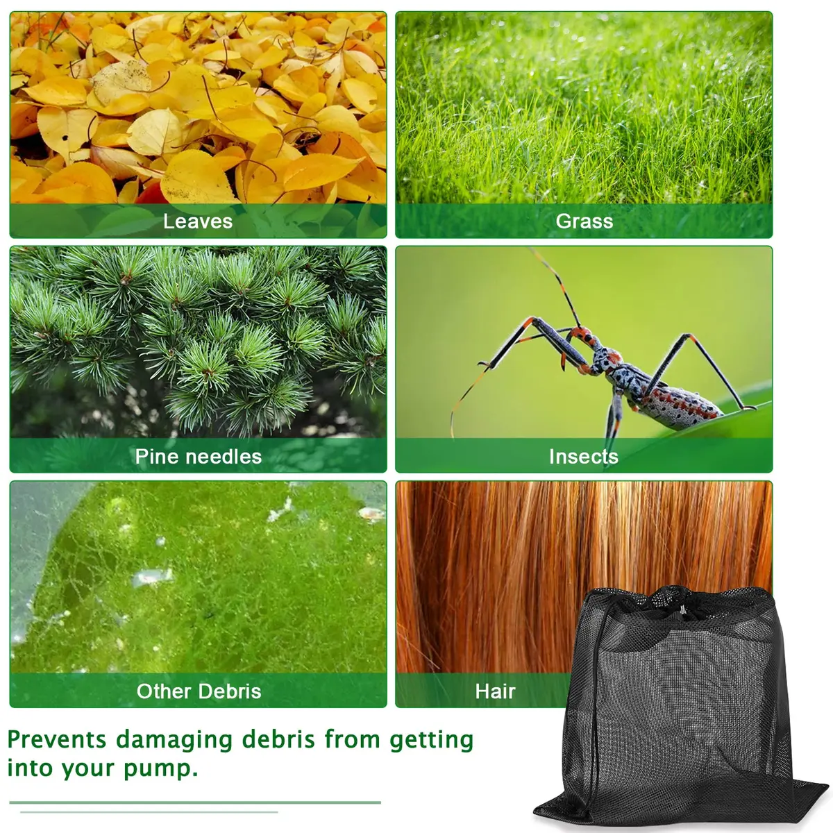 Hecaty Large Pump Barrier Bag 24" x 26" | Heavy-Duty Mesh for Pond Pumps - view 6