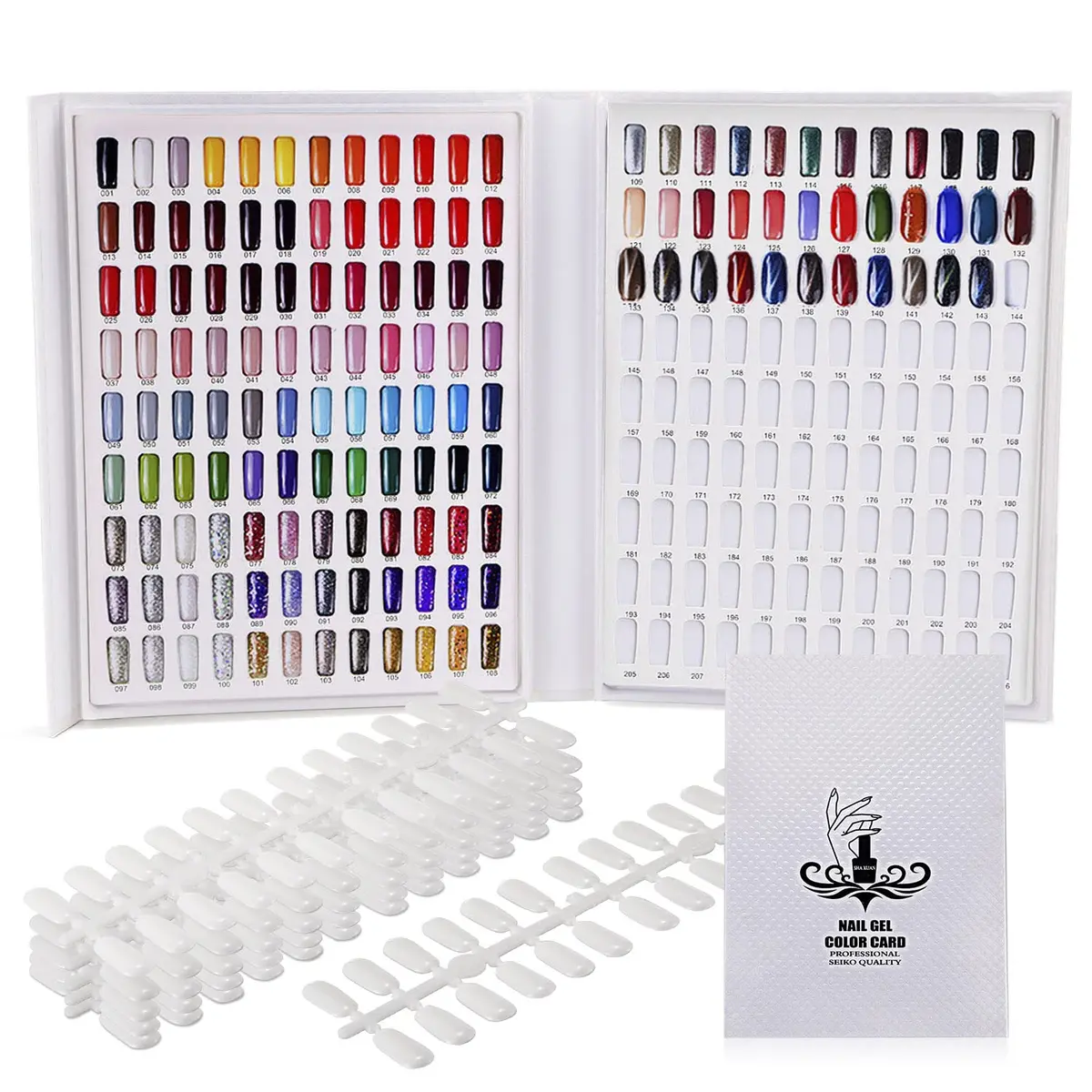 Noverlife 216 Colors Nail Art Gel Polish Display Book, 240 Flat Tips | Color Chart for Nail Art - main product image