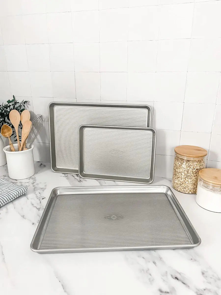 USA Pan Nonstick Half Sheet Pan and Quarter Sheet Pan Set of 2 | Aluminized Steel Baking Sheets - view 4