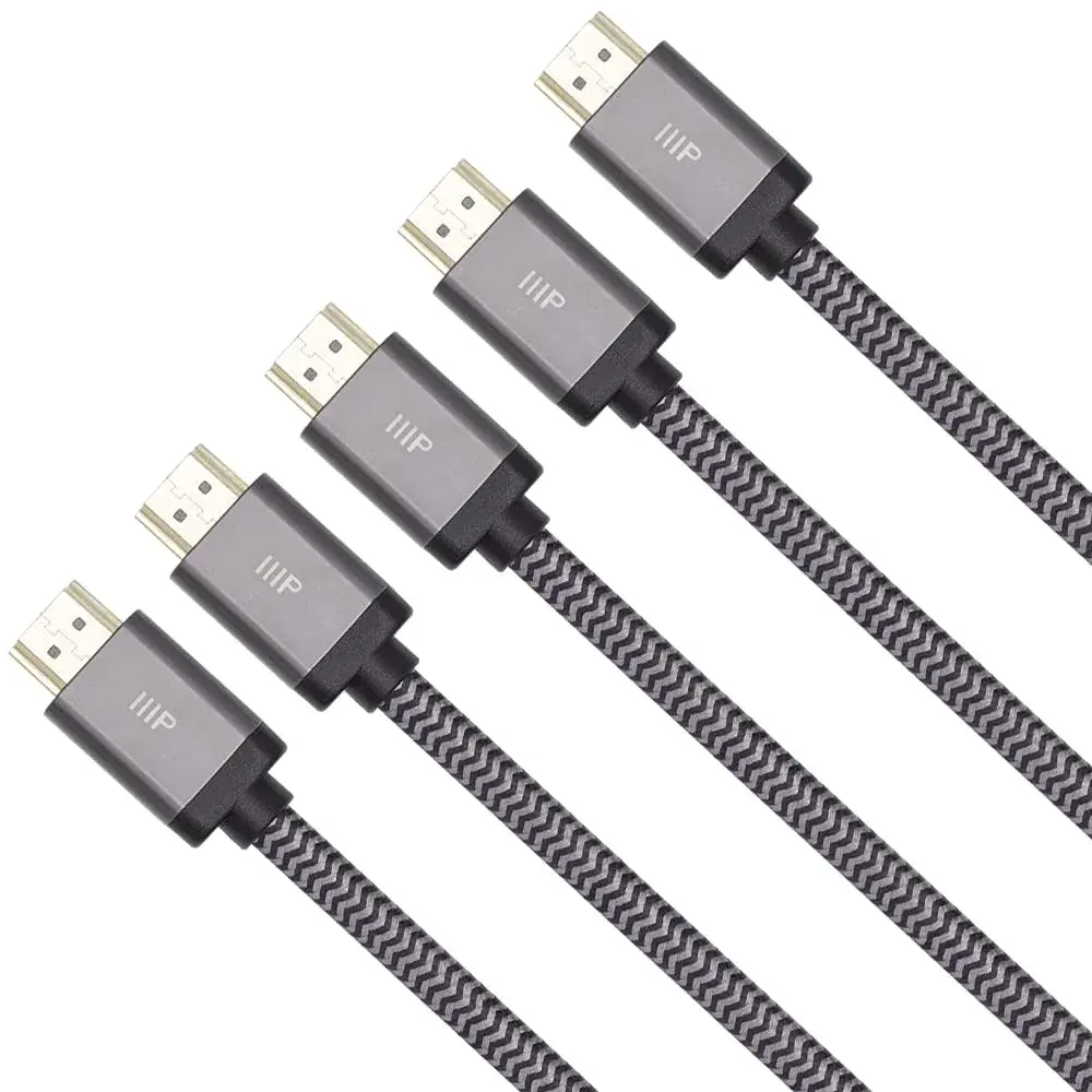 Monoprice 8K Certified Braided Ultra High Speed HDMI 2.1 Cable 0.91m (3 ft) | Supports 8K@60Hz, 48Gbps, eARC, Dynamic HDR - view 2