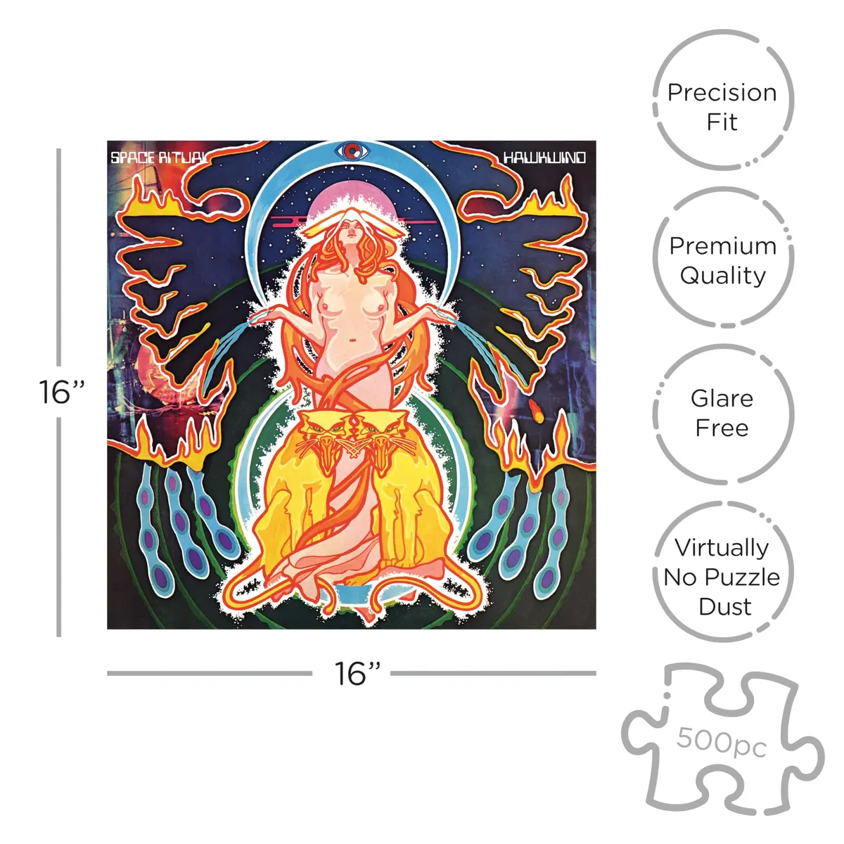 RockSaws Hawkwind Space Ritual 500 Piece Jigsaw Puzzle | Official Music Puzzle for Adults & Teens - view 2