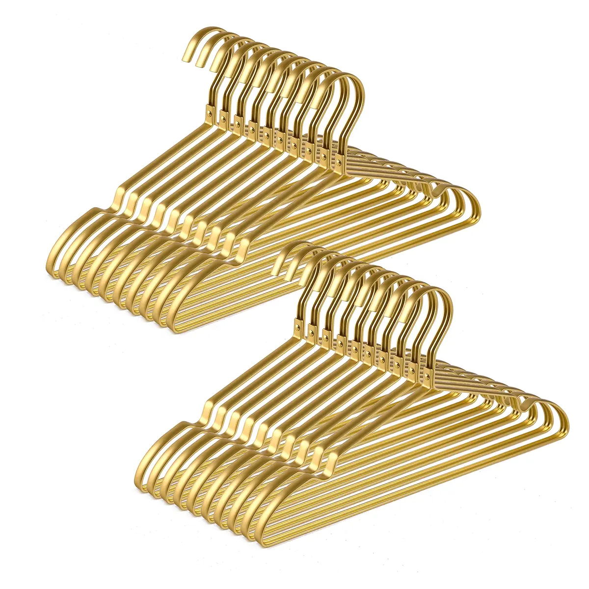 Amber Home Matte Gold Aluminum Coat Hangers 20 Pack, 41.9 cm (16.5”) Extra Smooth & Durable Metal Shirt Dress Hanger, Light & Sturdy Rack for Jacket Trouser Pant Slack - main product image