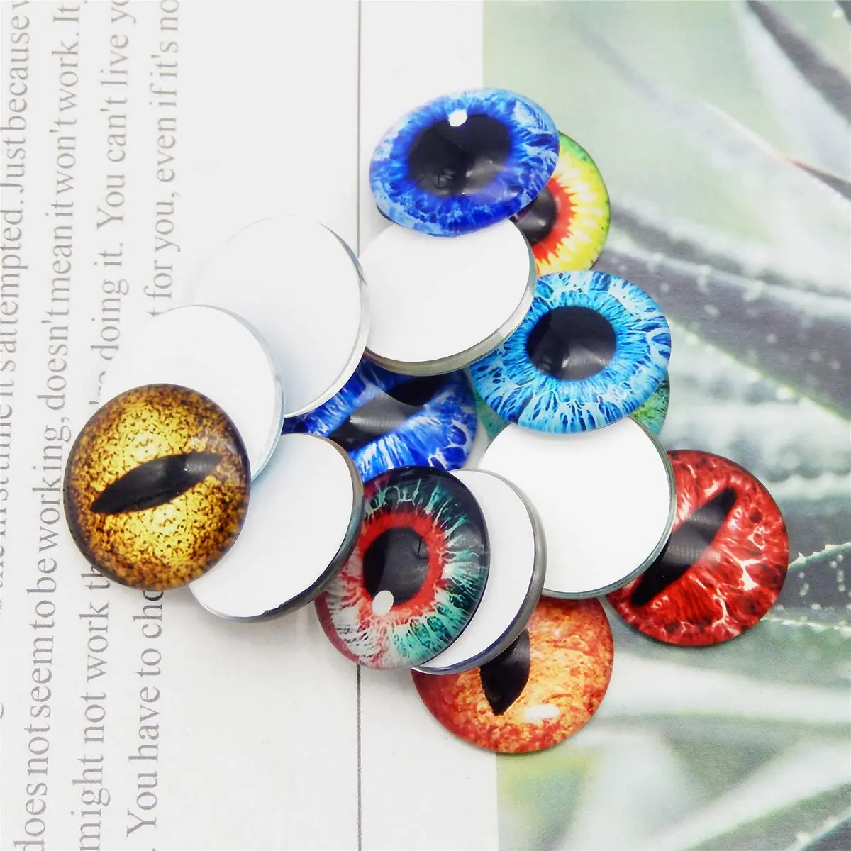 Julie Wang 18MM 40PCS Dragon Eyes Glass Cabochon for Clay Sculptures Making Props Craft Jewelry DIY Findings 0.71inches | Artistic Glass Decor - view 4