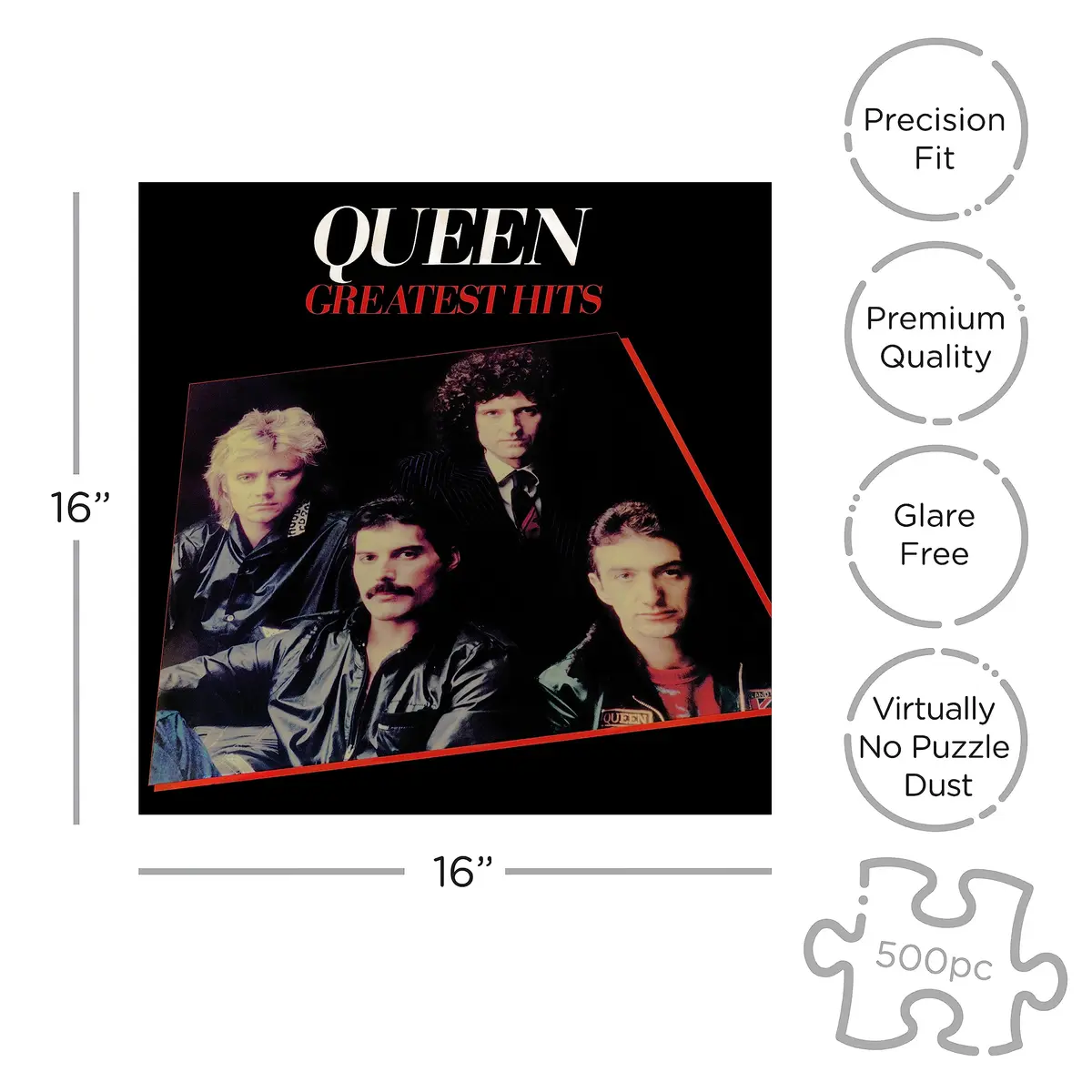 RockSaws Queen Greatest Hits 500 Piece Jigsaw Puzzle | Officially Licensed Queen Merchandise & Collectibles - Glare Free - Precision Fit - view 2