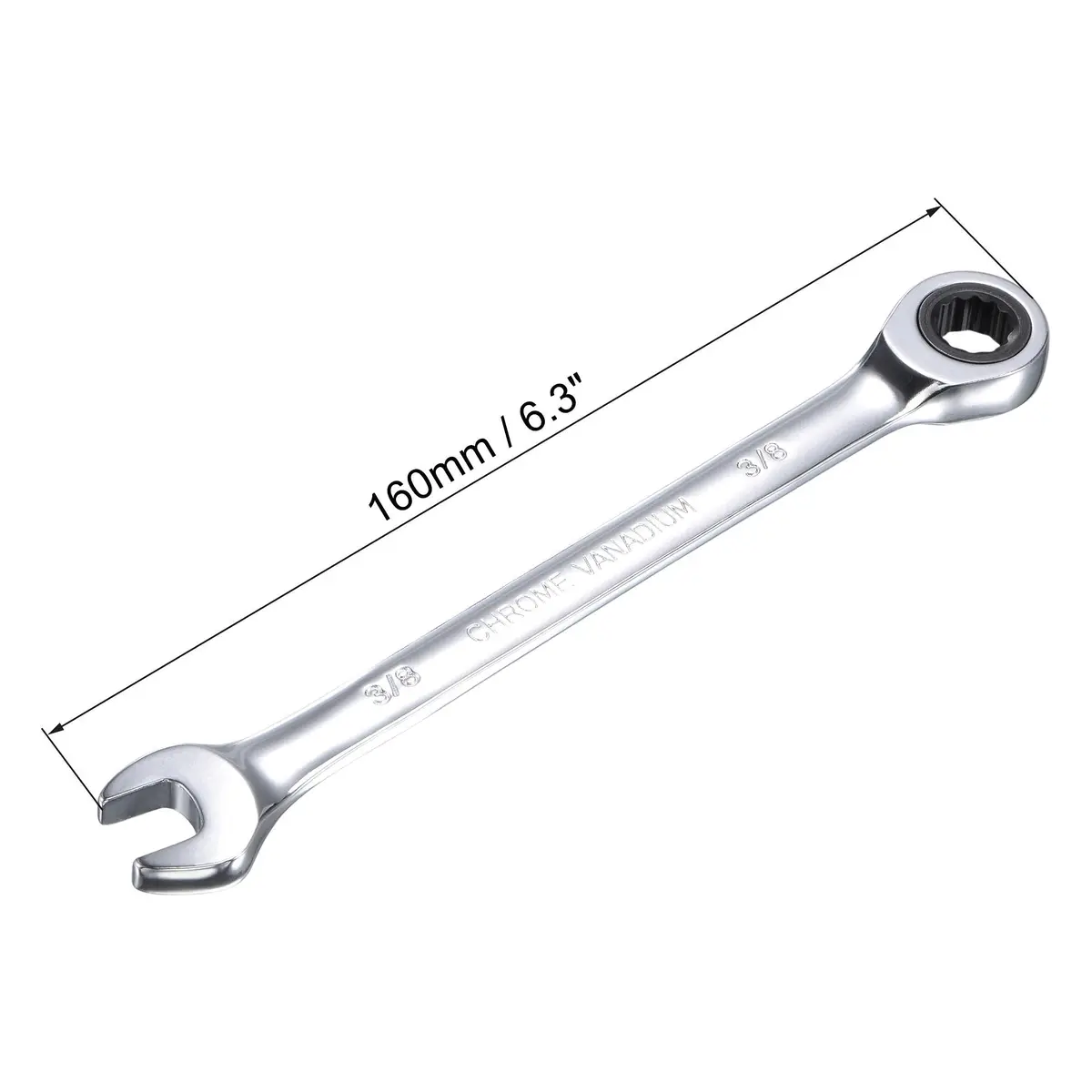 uxcell 3/8 Inch Ratcheting Combination Wrench 12 Point | Durable Chrome Vanadium Alloy - view 2