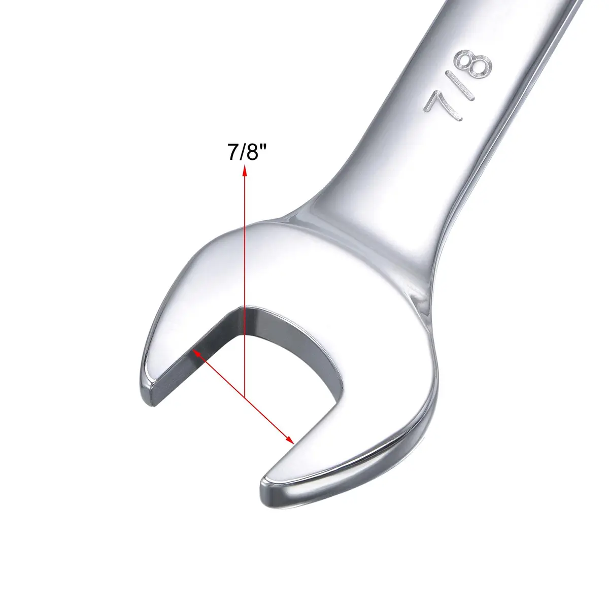 uxcell 7/8 Inch Ratcheting Combination Wrench SAE 11.42-inch Length | Heavy Duty Chrome Vanadium Steel - view 4