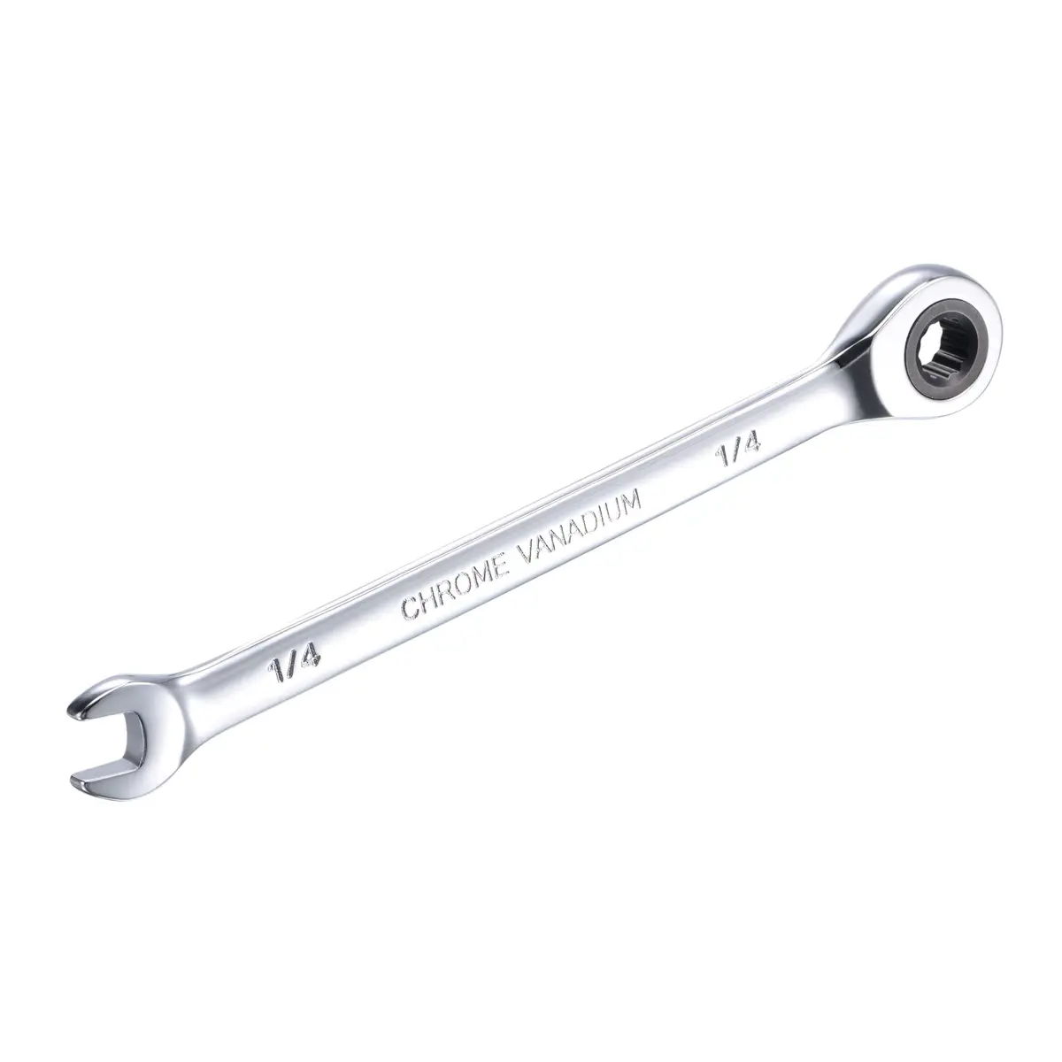 uxcell 1/4 Inch Ratcheting Combination Wrench SAE 72 Teeth 12 Point | Durable Chrome Vanadium Steel, Narrow Space 5° Ratchet - view 5