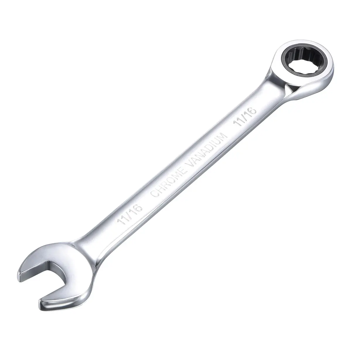 uxcell 11/16 Inch Ratcheting Combination Wrench SAE 72 Teeth 12 Point Ratchet Box Ended Spanner Tools, Cr-V | Durable, Precise & Water-Resistant - main product image