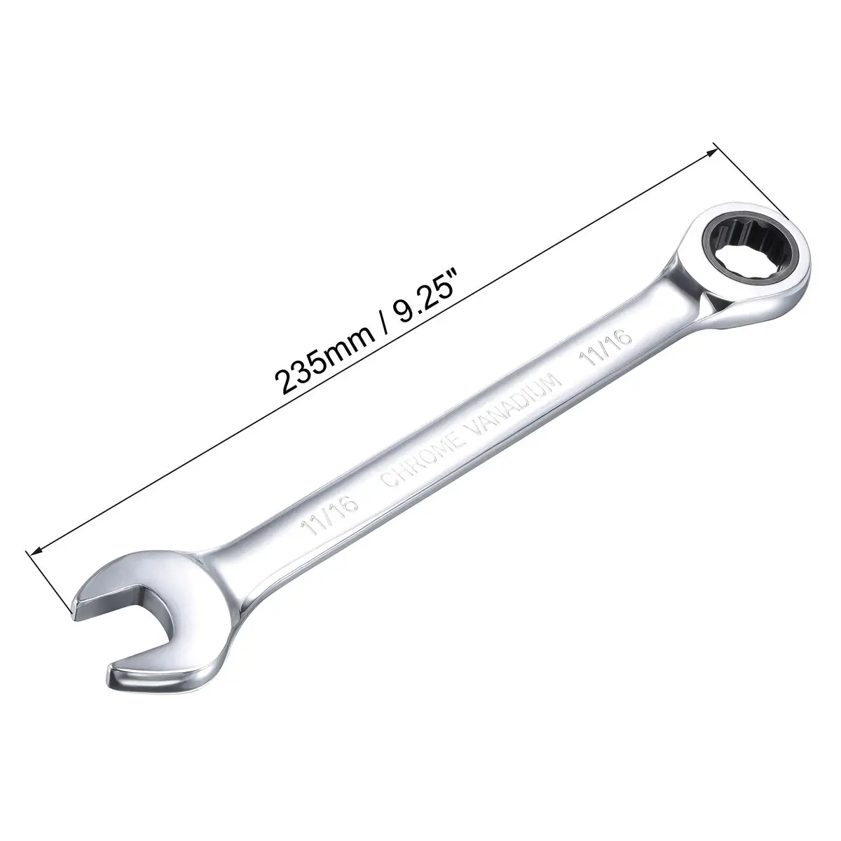 uxcell 11/16 Inch Ratcheting Combination Wrench SAE 72 Teeth 12 Point Ratchet Box Ended Spanner Tools, Cr-V | Durable, Precise & Water-Resistant - view 2