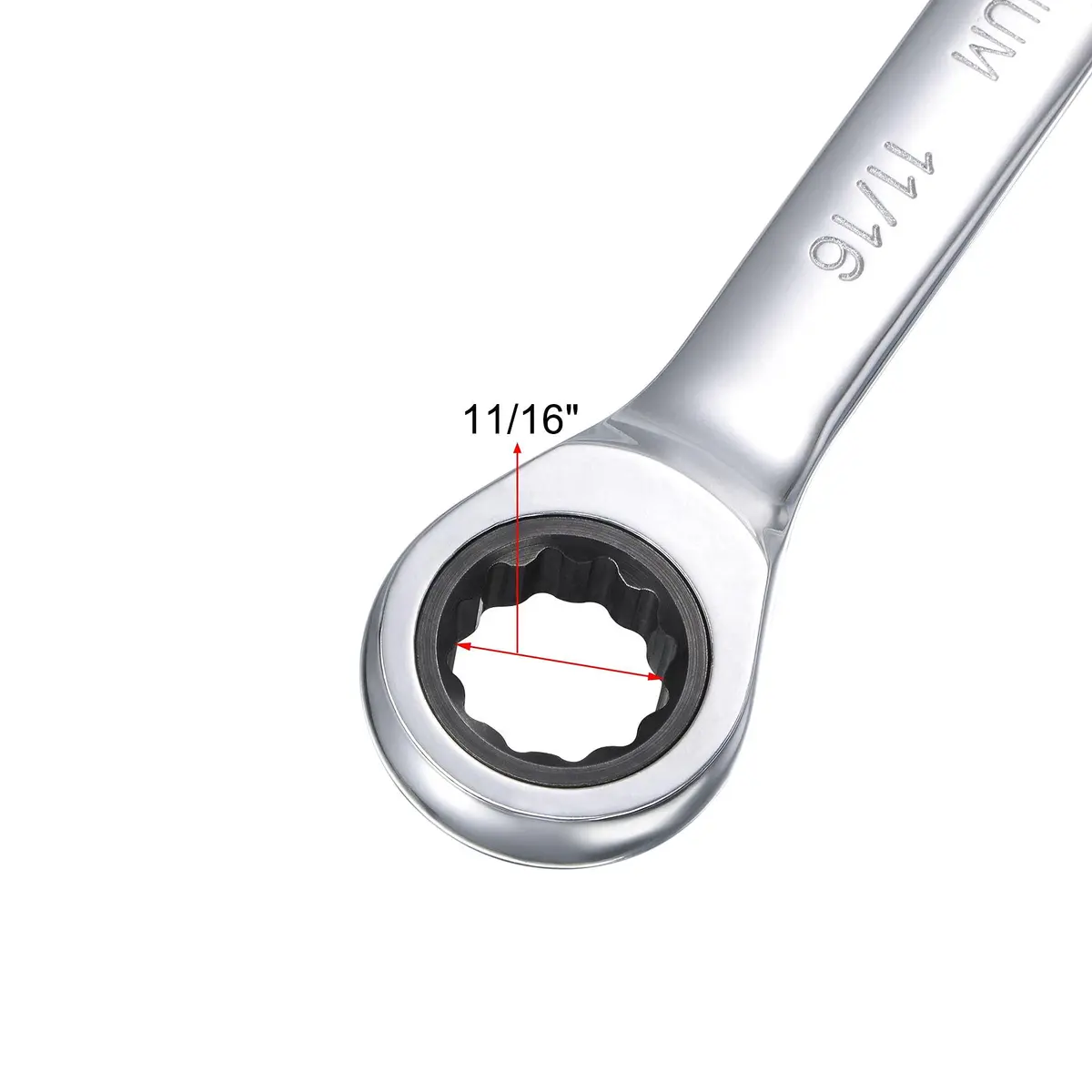 uxcell 11/16 Inch Ratcheting Combination Wrench SAE 72 Teeth 12 Point Ratchet Box Ended Spanner Tools, Cr-V | Durable, Precise & Water-Resistant - view 3