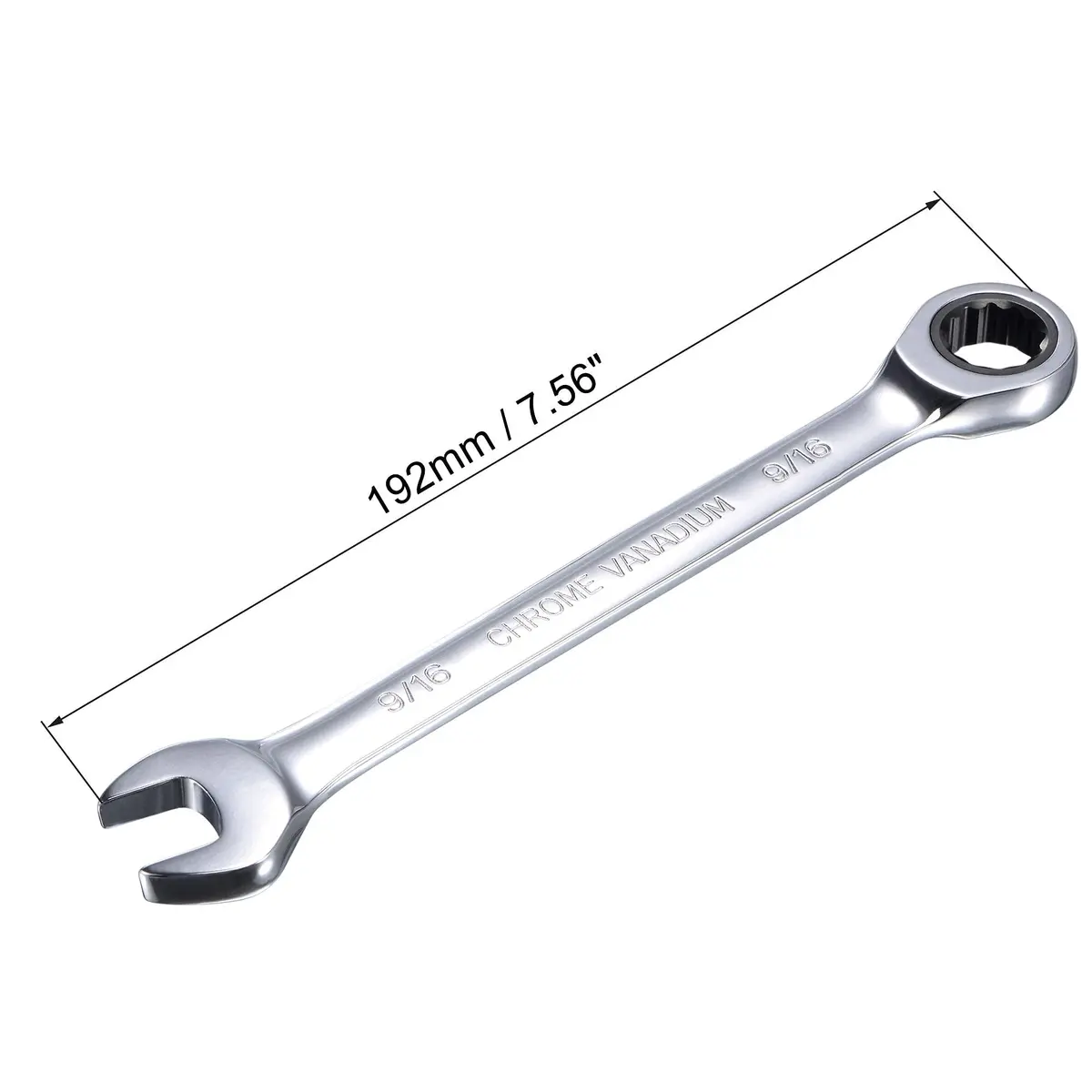 uxcell 9/16 Inch Ratcheting Combination Wrench SAE 72 Teeth 12 Point Ratchet Box Ended Spanner Tools, Cr-V | Durable, Precise & Water-Resistant - view 2