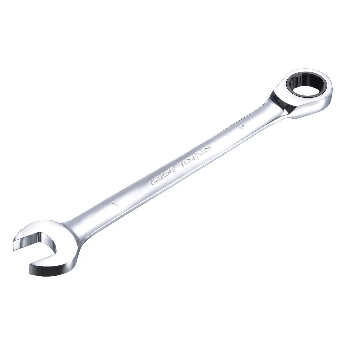 uxcell 1 Inch Ratcheting Combination Wrench SAE 72 Teeth 12 Point | Heavy Duty Chrome Vanadium Steel - main product image