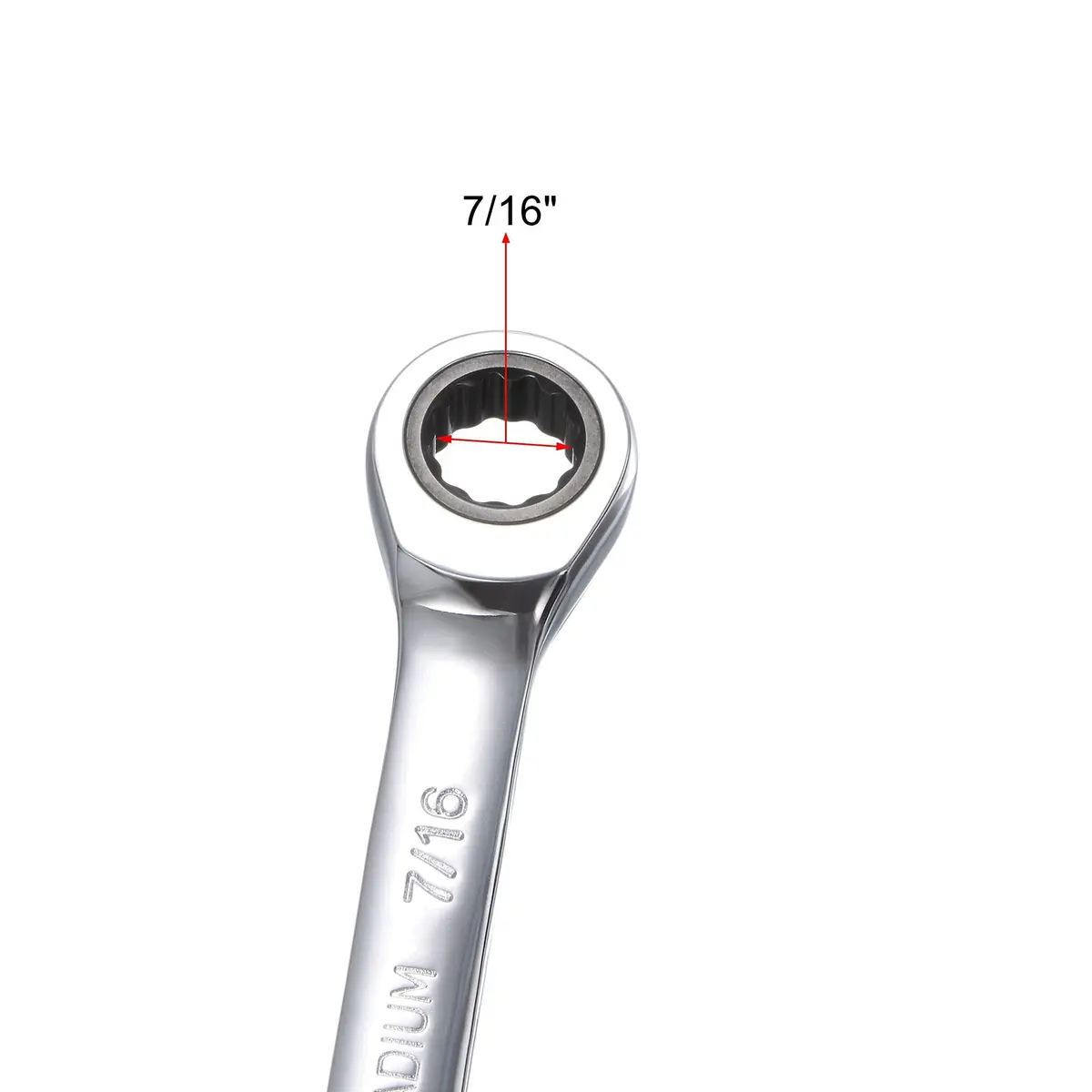 uxcell 7/16 Inch Ratcheting Combination Wrench SAE 72 Teeth 12 Point Ratchet Box Ended Spanner Tools, Cr-V | Durable, Precise & Rust-Resistant - view 3