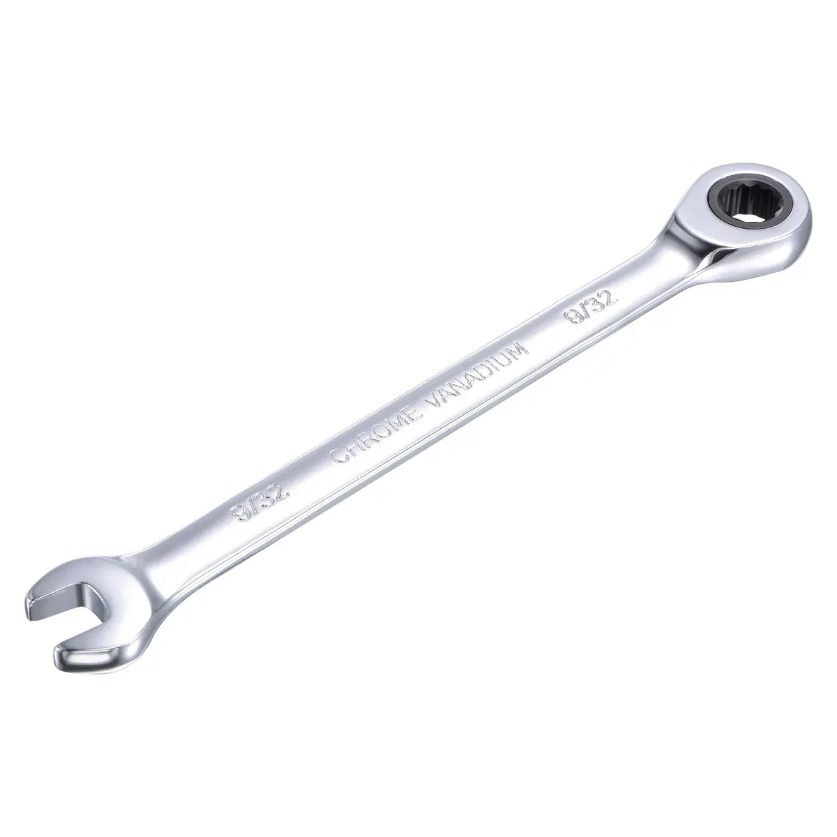 uxcell 9/32 Inch Ratcheting Combination Wrench 5.28 inch Length | 72 Teeth 12 Point Box Ended Spanner Tool - main product image