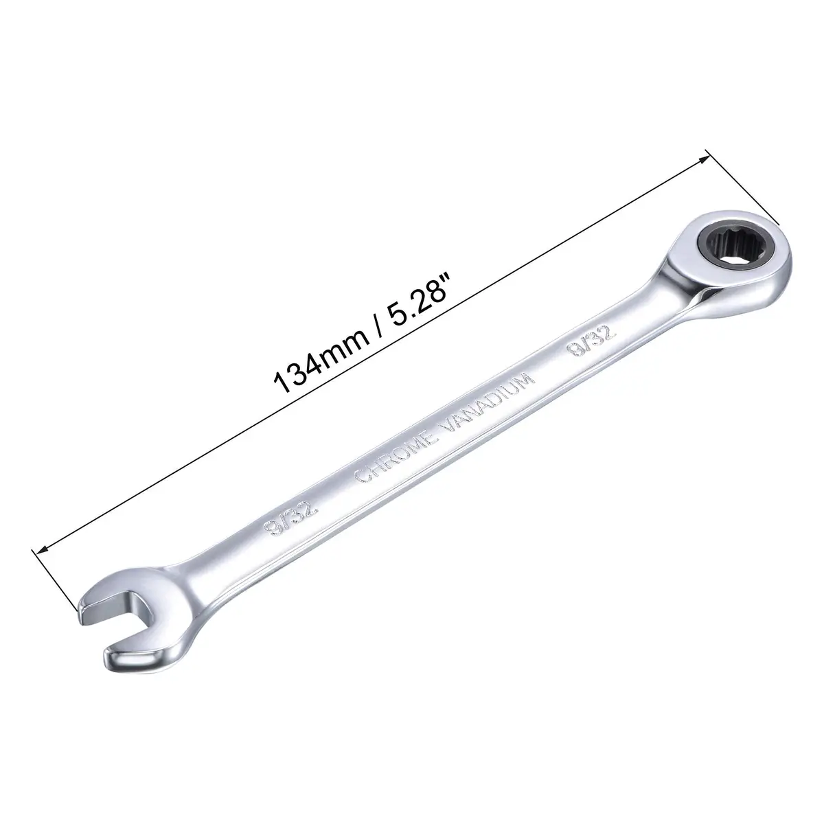 uxcell 9/32 Inch Ratcheting Combination Wrench 5.28 inch Length | 72 Teeth 12 Point Box Ended Spanner Tool - view 2