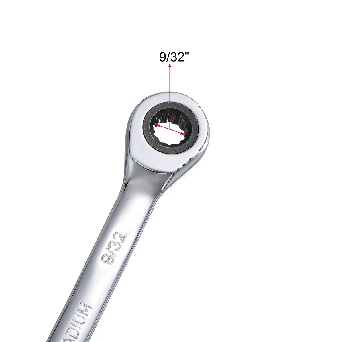 uxcell 9/32 Inch Ratcheting Combination Wrench 5.28 inch Length | 72 Teeth 12 Point Box Ended Spanner Tool - view 3