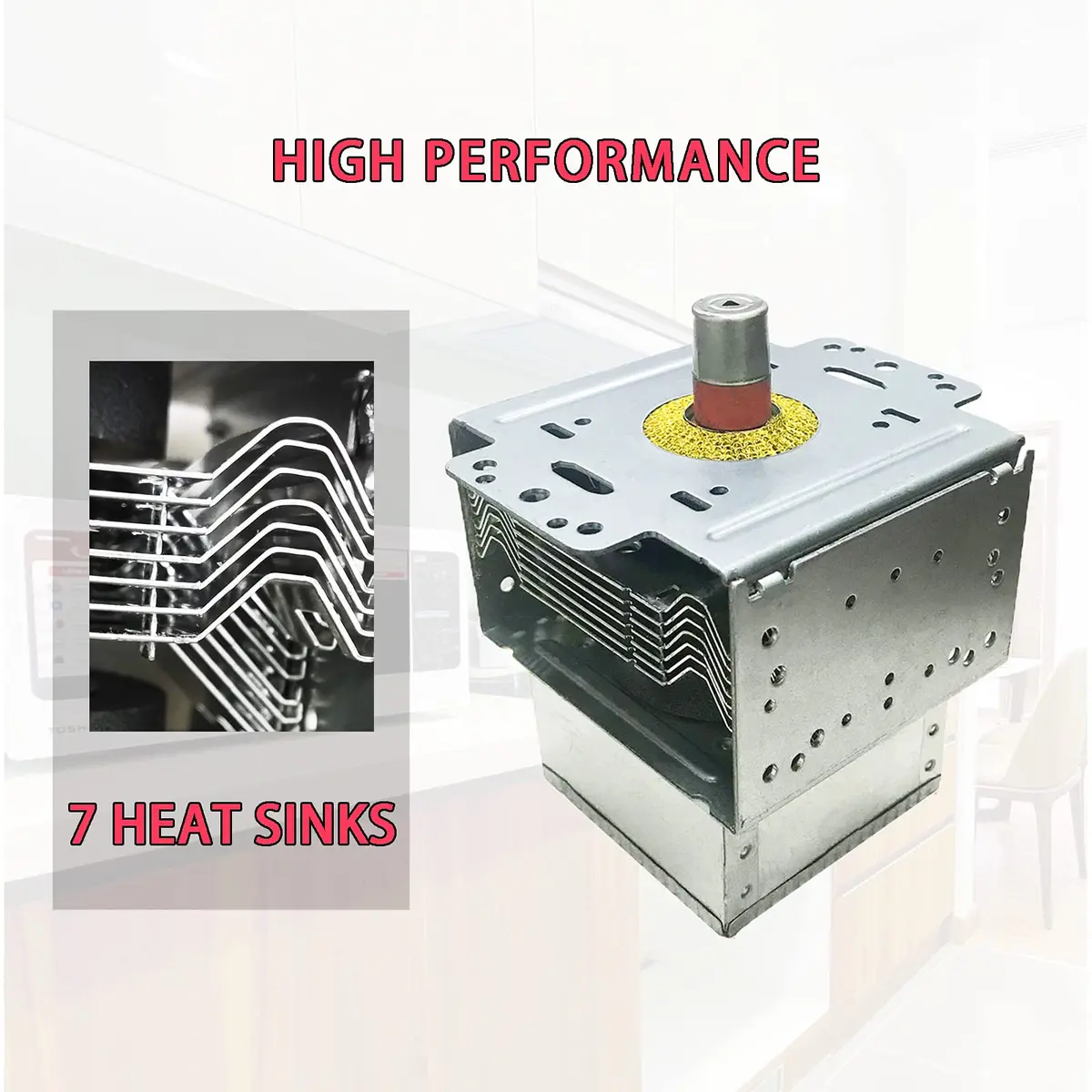 suzier Microwave Magnetron 2M246 050GF | Compatible for LG 6324W1A001L & More, 79x94x124mm, 800g - view 4