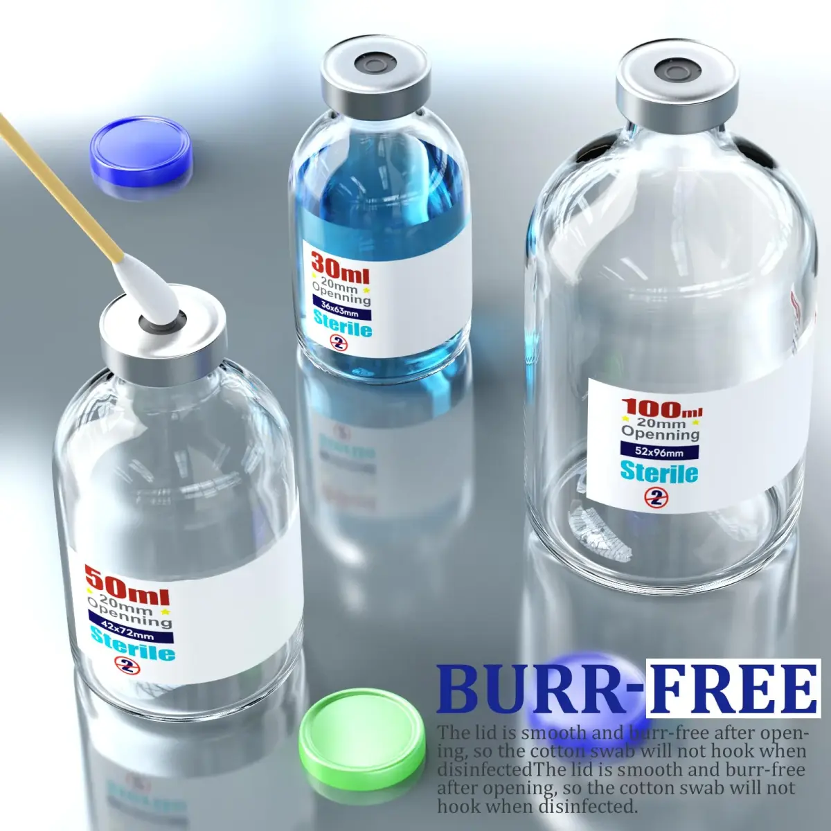 Ks-Tek Sterile Empty Vials with Self Healing Injection Port 30ml (10-Pack) | Lab Sample Vials for India - view 4