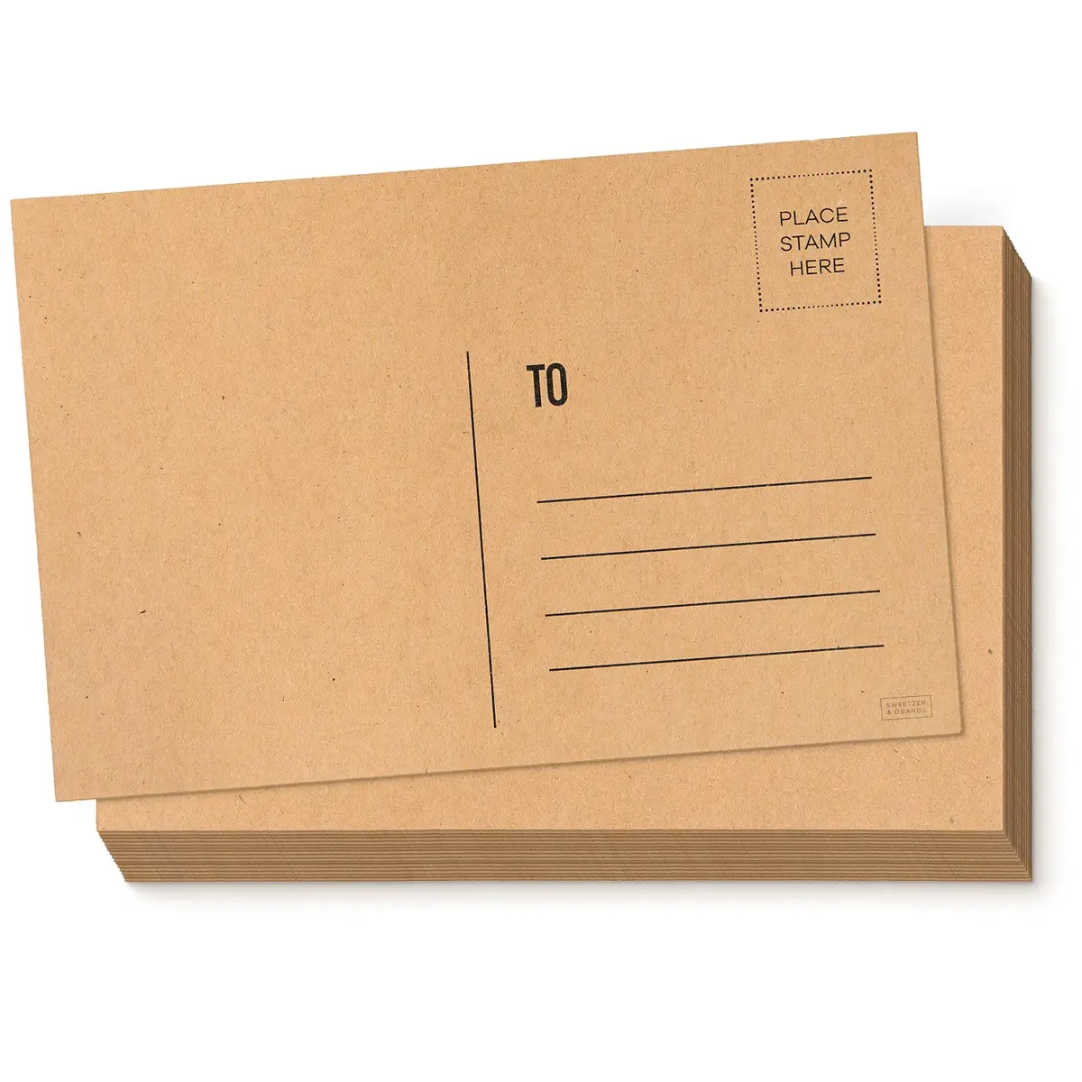 Sweetzer & Orange Kraft Blank Postcards 10.16cm x 15.24cm (4"x6") | 60-Count Pack for Mailing & Notes - main product image