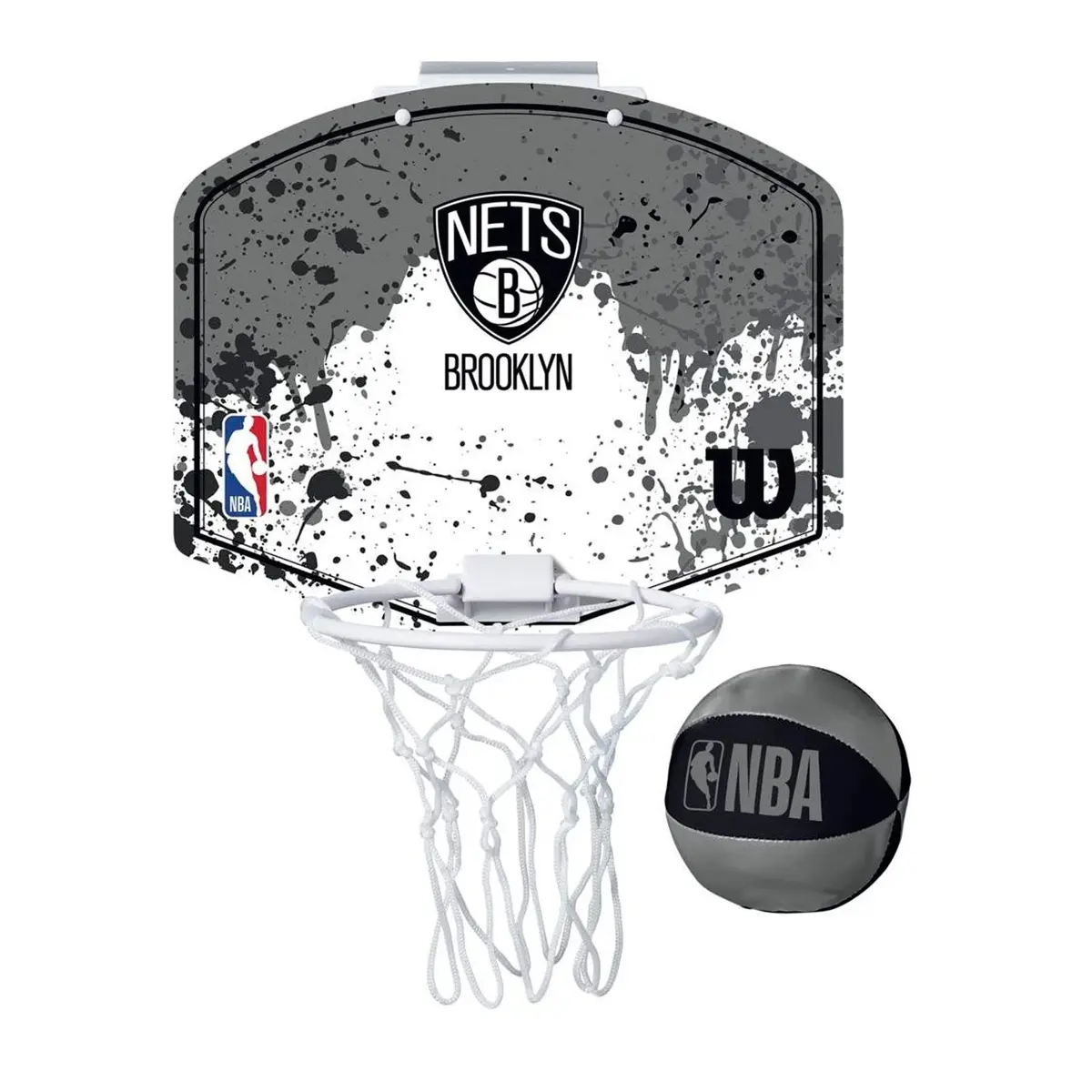 WILSON NBA Team Mini Basketball Hoop - Brooklyn Nets | Door Mount, Official NBA Decal, Heavy Duty (50 x 50 x 202.34 cm) - main product image