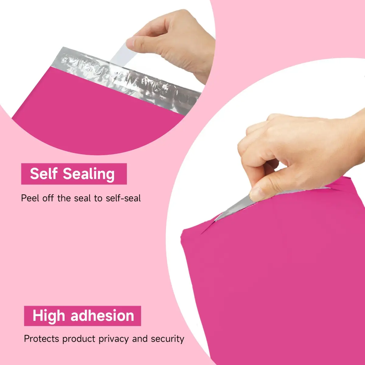 KKBESTPACK Pink Poly Mailers 10x13 in, 1000 Pcs | Bulk Shipping Bags for Clothing & Non-Fragile Items - view 3